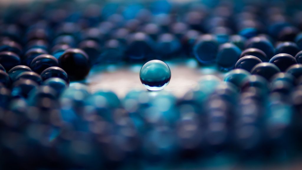 Abstract image of coloured glass balls