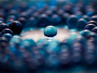 Abstract image of coloured glass balls