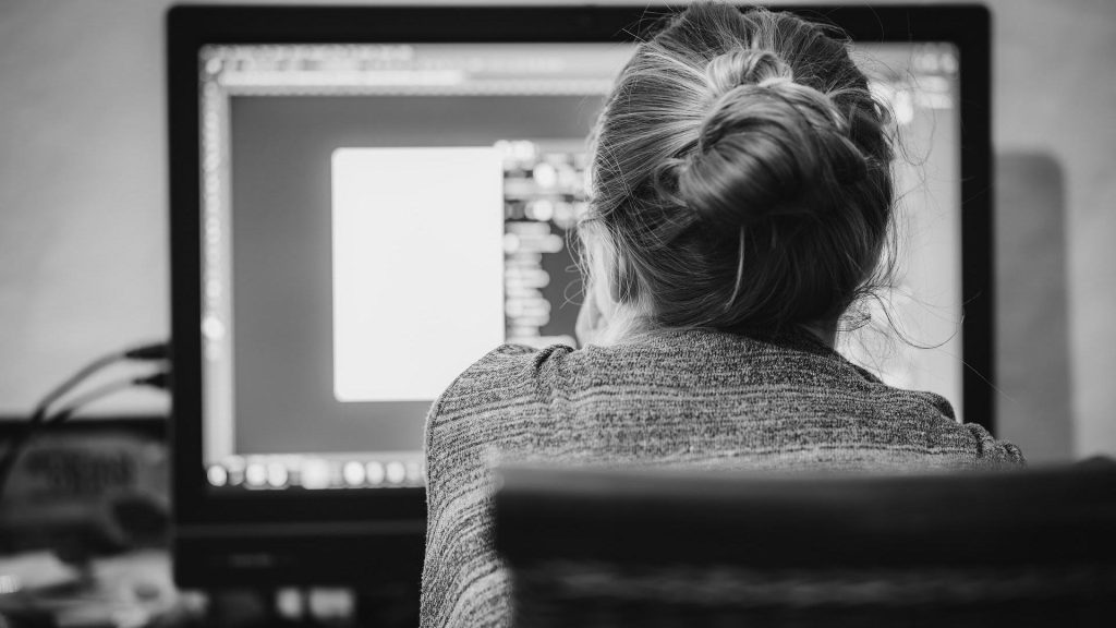 Woman working at home