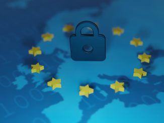 EU flag with lock graphic