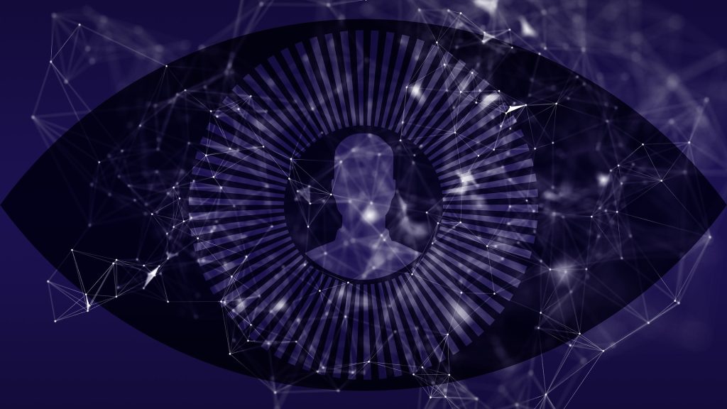 Abstract image of eye surveillance