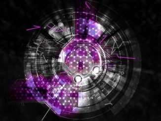 Abstract image of padlock and computer code