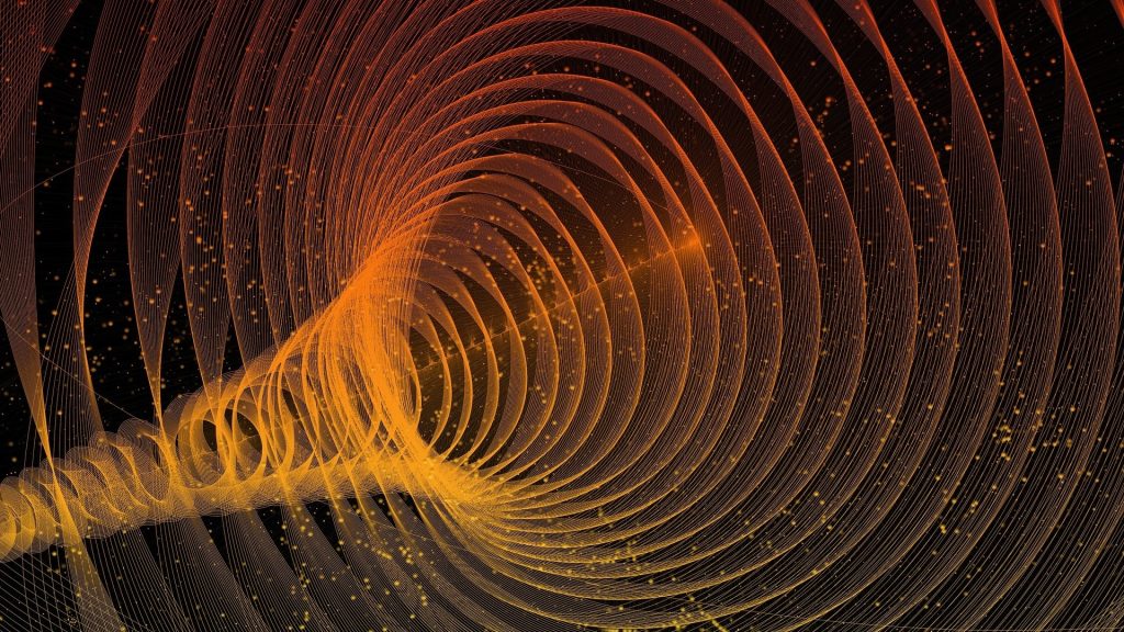 Abstract image of shapes against a starry background