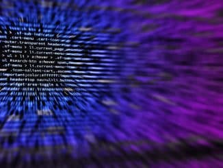 Computer code on blue and purple background