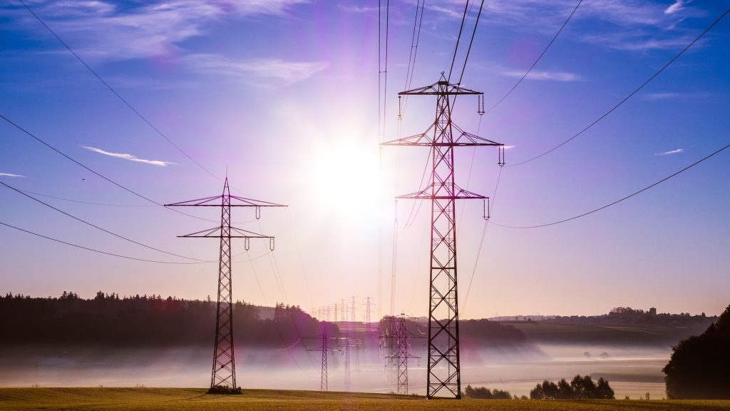 Powerlines, sunrise